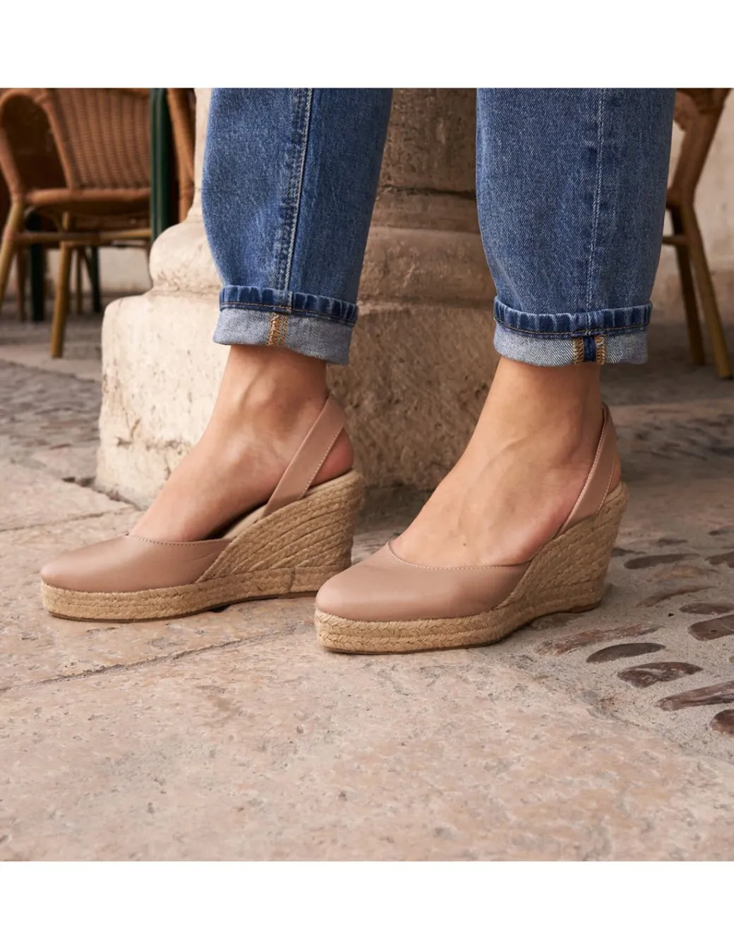 Espadrille^MONPIEL Siros Leather Wedge Espadrille