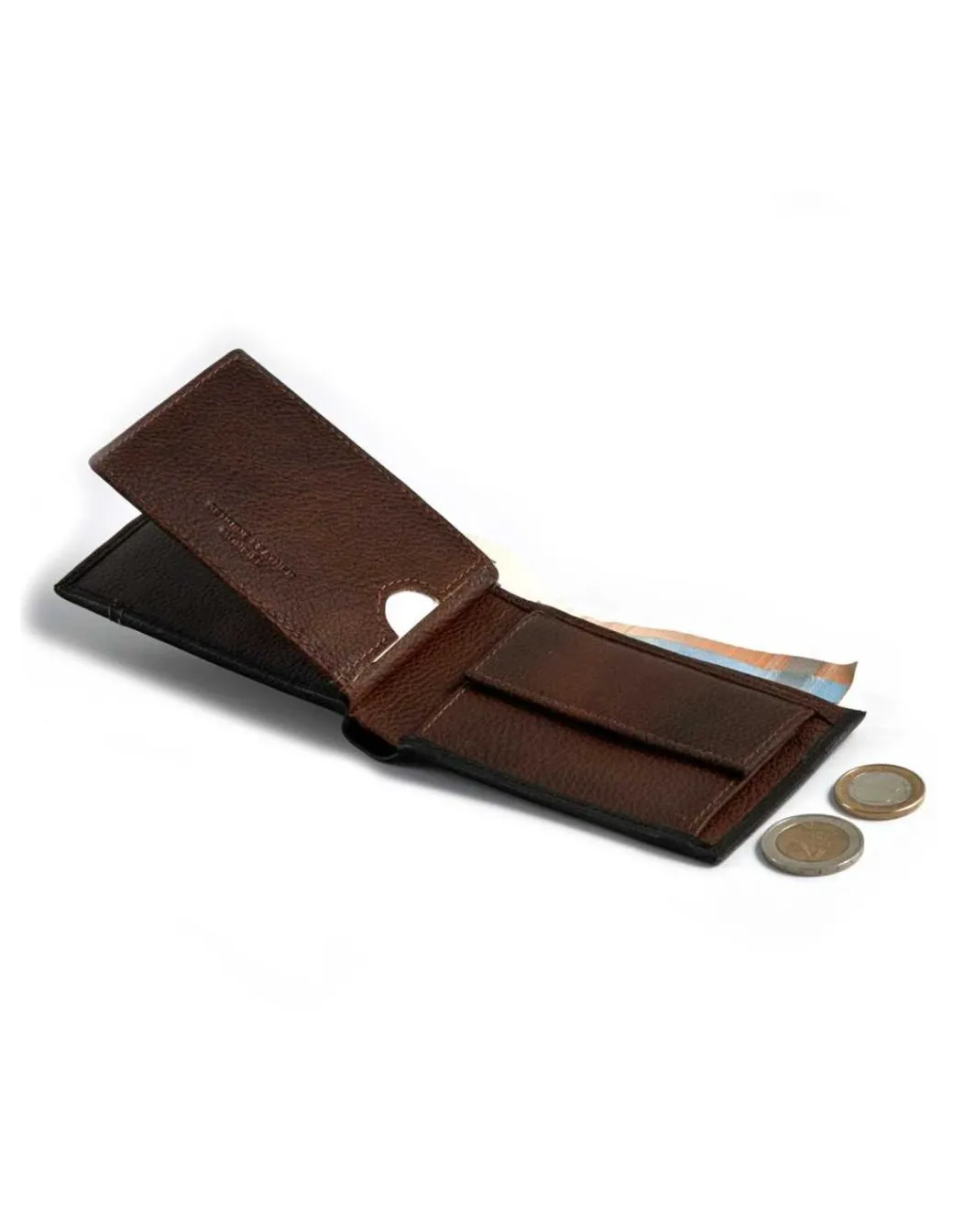 Men'S Leather Wallets^MONPIEL Small American With Two Tone Purse Black