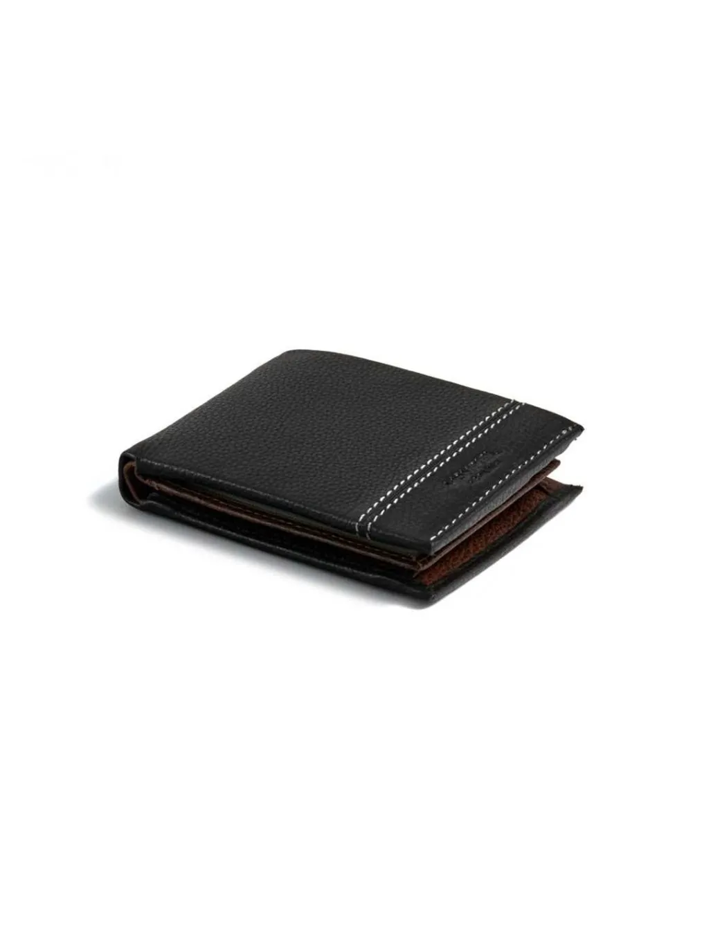 Men'S Leather Wallets^MONPIEL Small American With Two Tone Purse Black