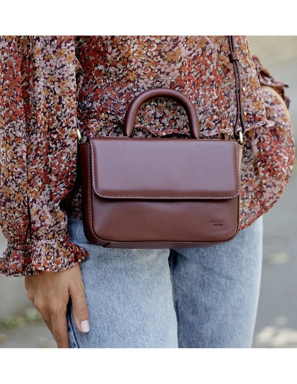 Women'S Leather Bag^MONPIEL Small Armored Leather Bag Brown