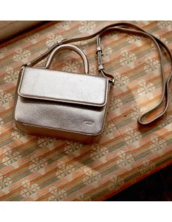 Women'S Leather Bag^MONPIEL Small Armored Leather Bag Champagne Metallic