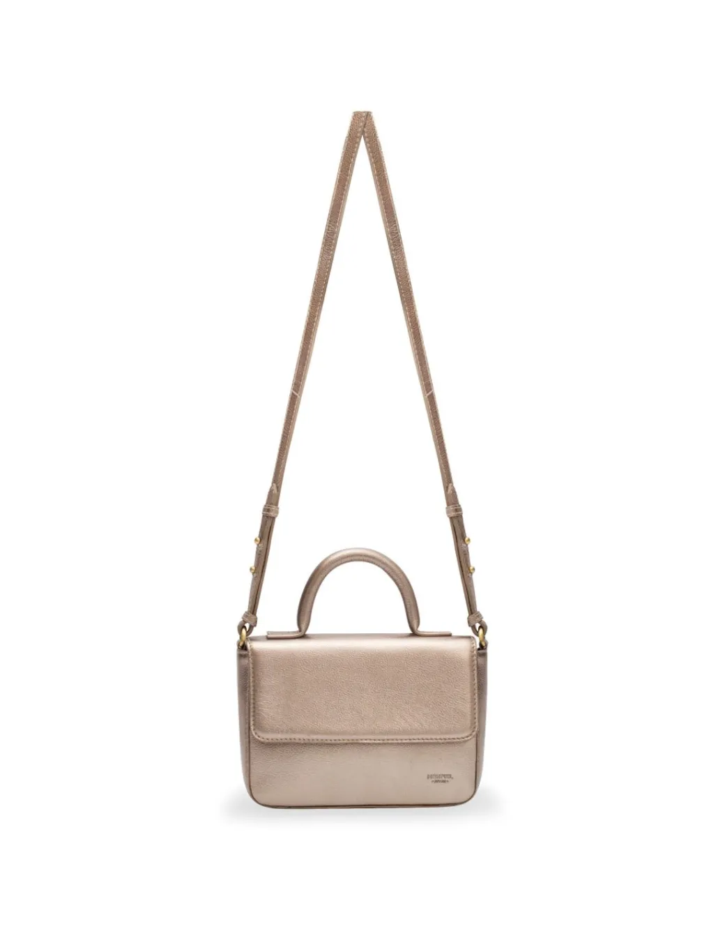 Women'S Leather Bag^MONPIEL Small Armored Leather Bag Champagne Metallic