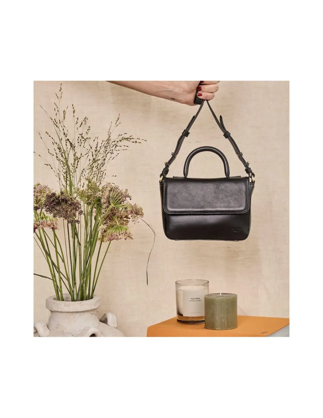 Women'S Leather Bag^MONPIEL Small Armored Leather Bag Black