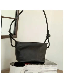 Women'S Leather Bag^MONPIEL Small Knots Bag Black
