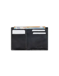 Men'S Leather Wallets^MONPIEL Small Men'S Wallet With Coin Pocket Mini Black