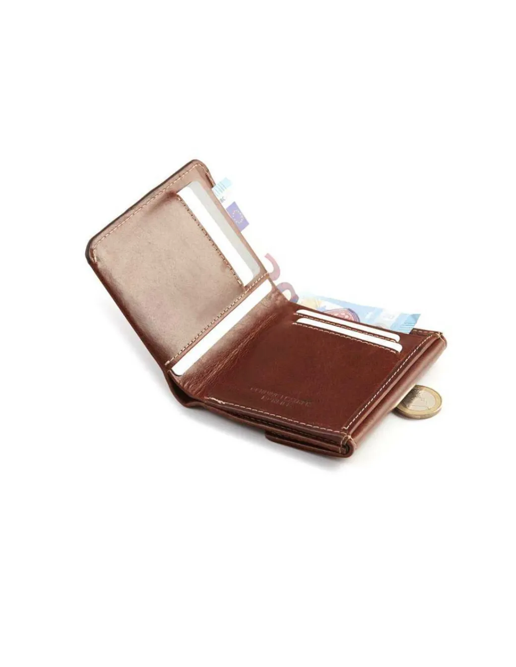Men'S Leather Wallets^MONPIEL Small Men'S Wallet With Coin Pocket Mini Havana