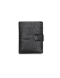 Men'S Leather Wallets^MONPIEL Small Wallet With Wallet And Central Stamped Loop Black
