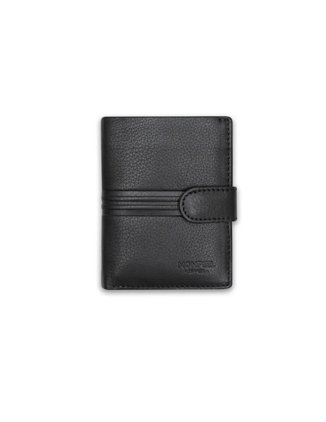 Men'S Leather Wallets^MONPIEL Small Wallet With Wallet And Central Stamped Loop Black