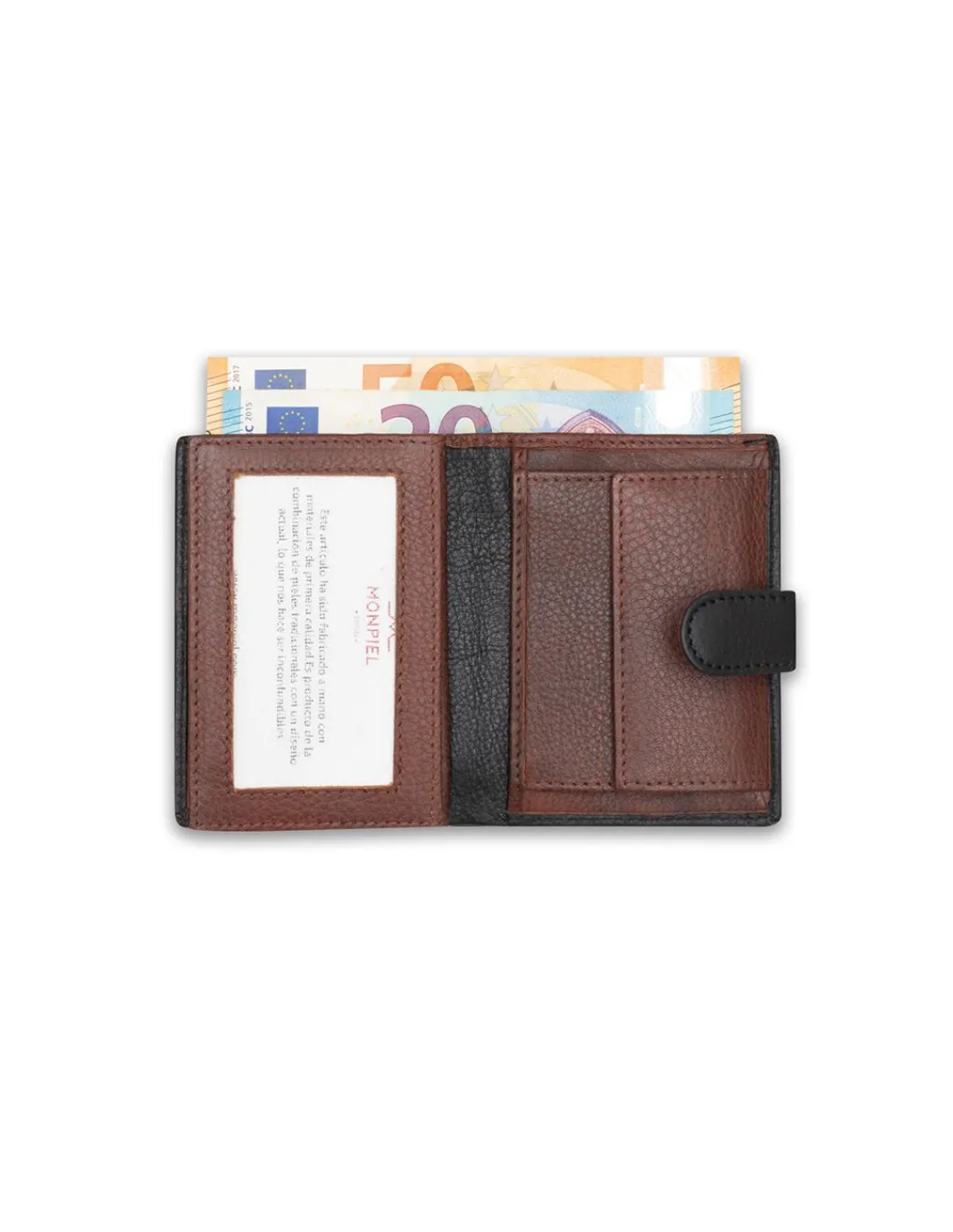 Men'S Leather Wallets^MONPIEL Small Wallet With Wallet And Central Stamped Loop Black