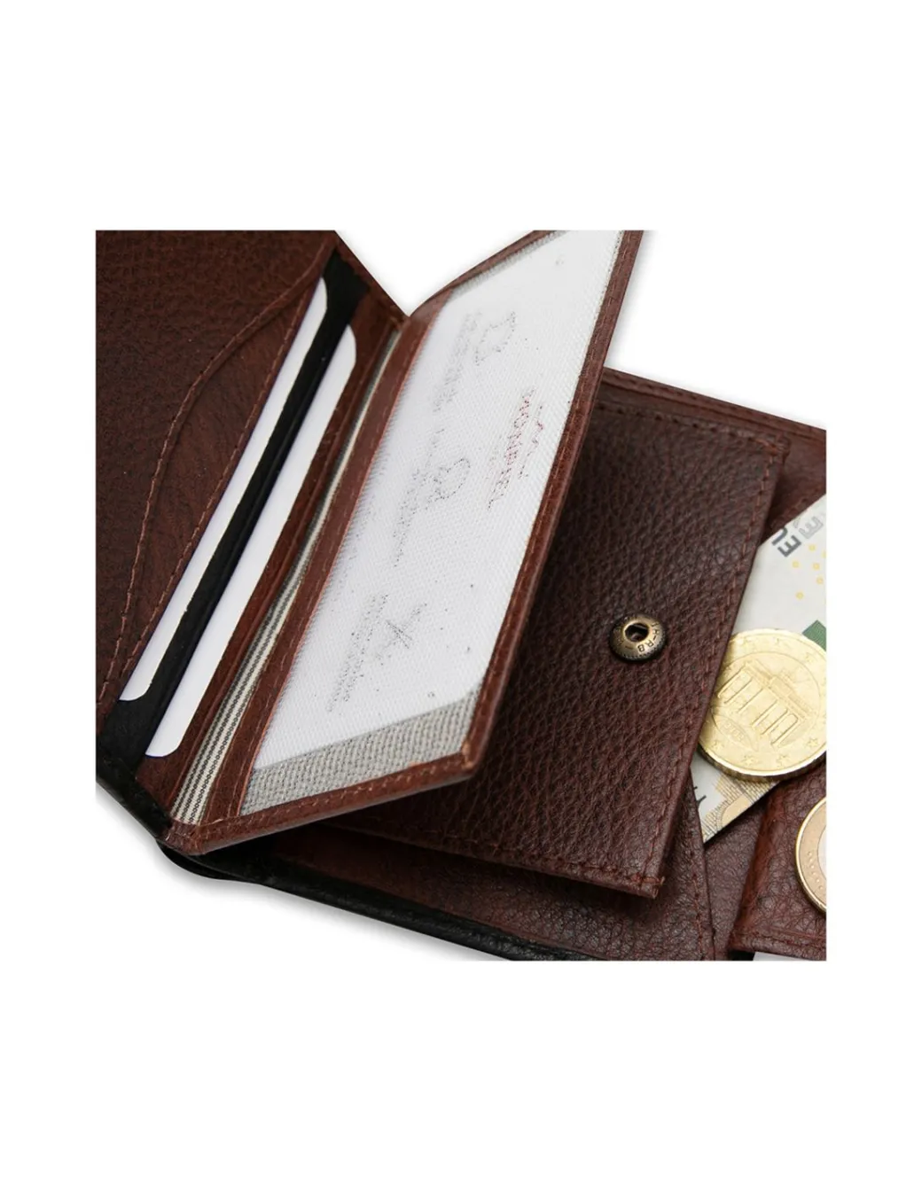 Men'S Leather Wallets^MONPIEL Small Wallet With Wallet And Central Stamped Loop Black