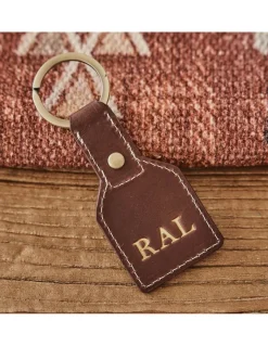 Men'S Leather Keyrings^MONPIEL Square Leather Keychain Brown