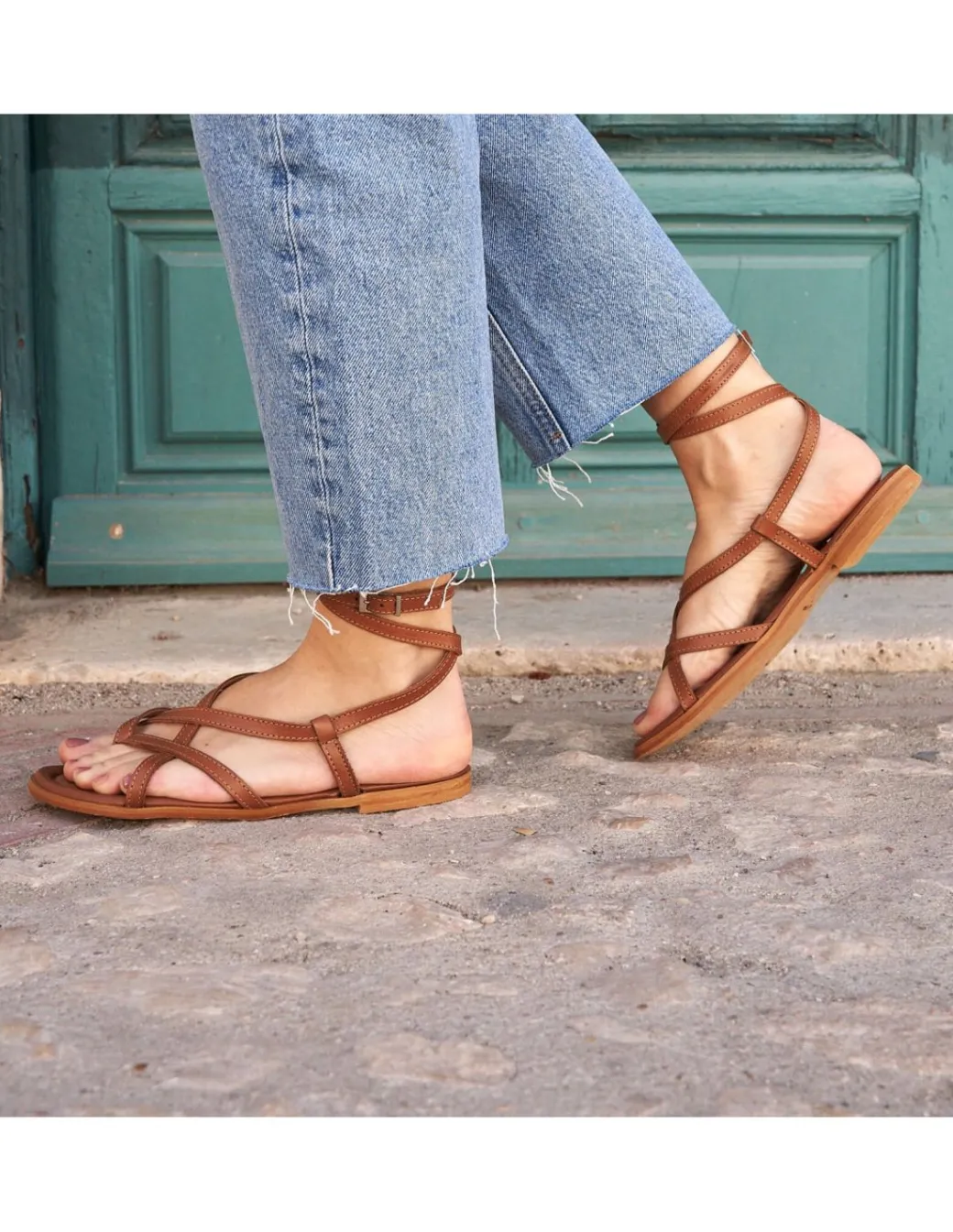 Women Leather Sandals^MONPIEL Strappy Bali Sandal Leather