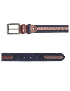 Men'S Leather Belts^MONPIEL Suede Belt With Strap Blue