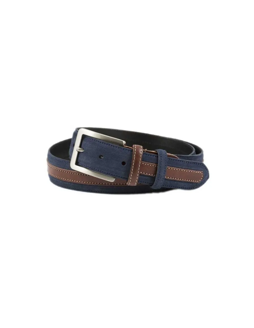 Men'S Leather Belts^MONPIEL Suede Belt With Strap Blue
