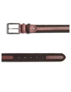 Men'S Leather Belts^MONPIEL Suede Belt With Strap Brown