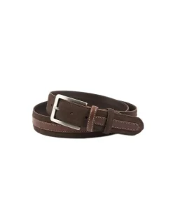 Men'S Leather Belts^MONPIEL Suede Belt With Strap Brown