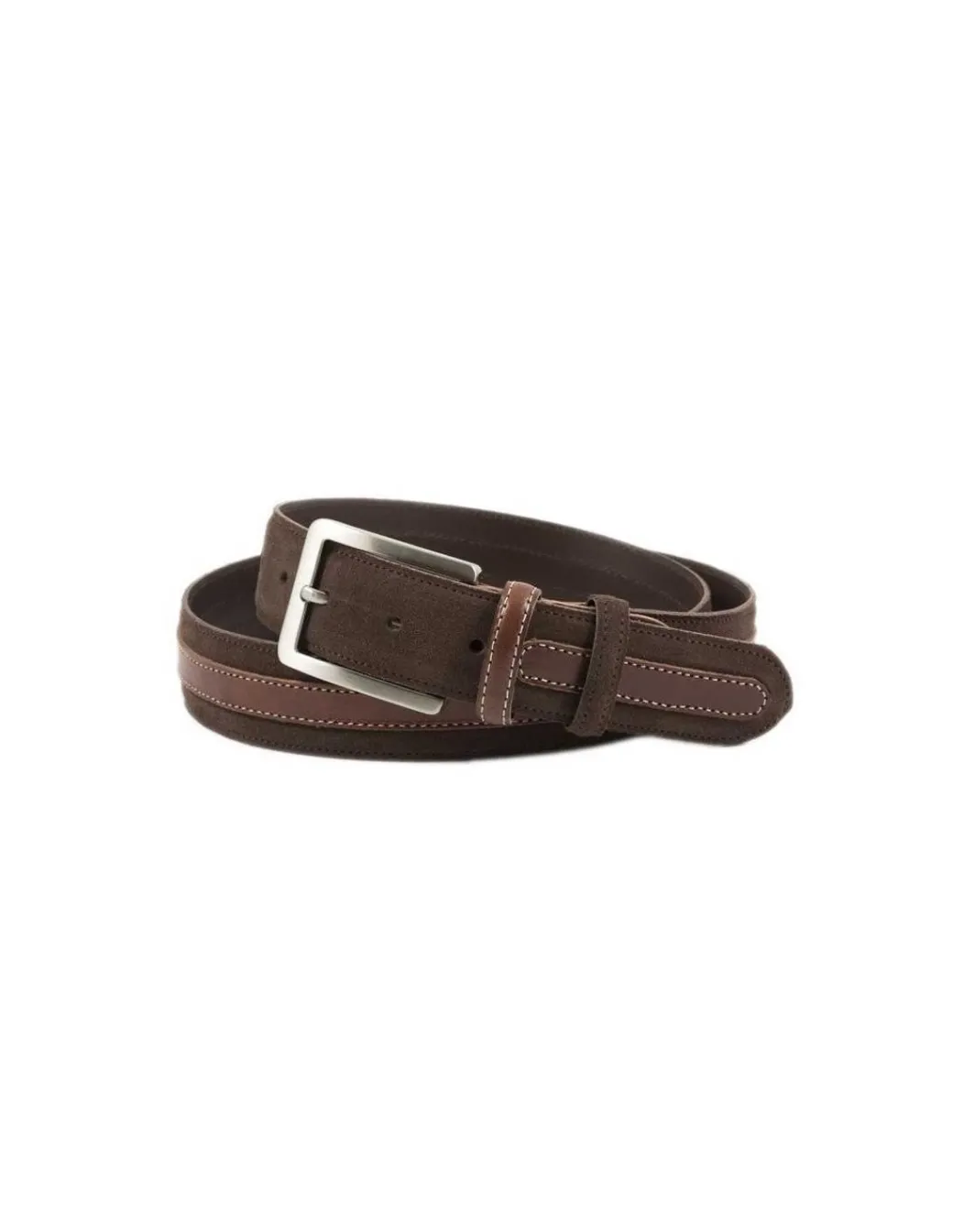 Men'S Leather Belts^MONPIEL Suede Belt With Strap Brown