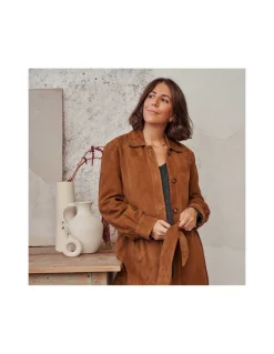 Leather Jackets For Women^MONPIEL Suede Jacket Camel