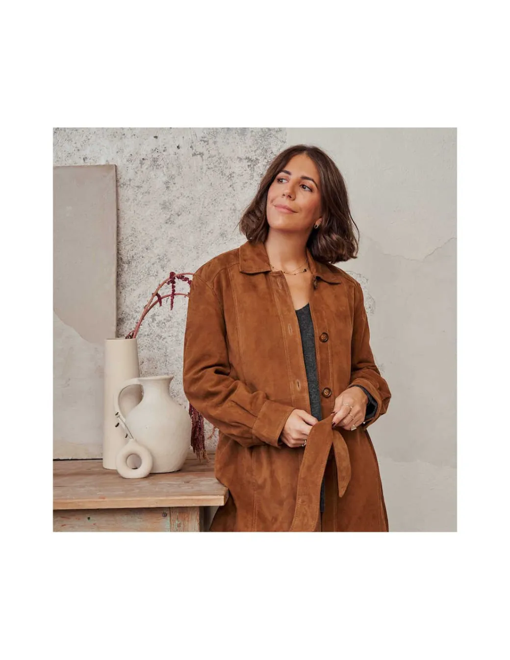 Leather Jackets For Women^MONPIEL Suede Jacket Camel