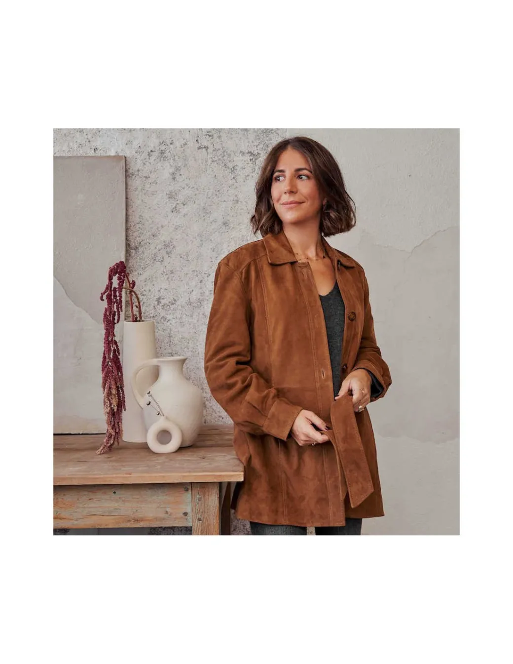 Leather Jackets For Women^MONPIEL Suede Jacket Camel