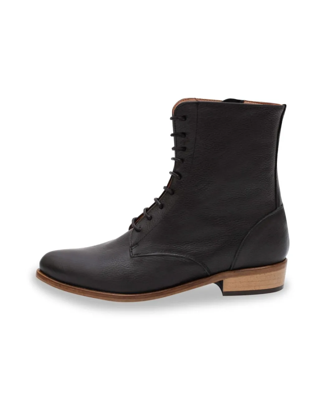 Leather Booty Woman^MONPIEL Vero Women'S Leather Ankle Boots Fine Point Black