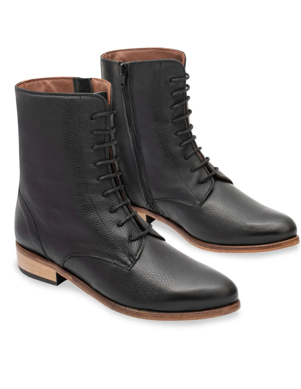 Leather Booty Woman^MONPIEL Vero Women'S Leather Ankle Boots Fine Point Black