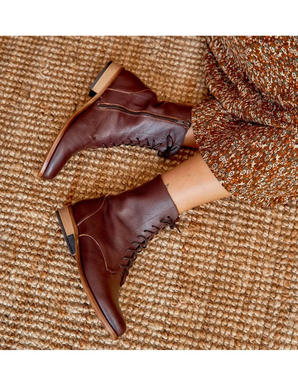Leather Booty Woman^MONPIEL Vero Women'S Leather Ankle Boots Fine Point Burgundy