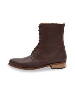 Leather Booty Woman^MONPIEL Vero Women'S Leather Ankle Boots Fine Point Burgundy