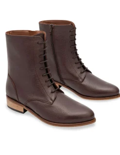 Leather Booty Woman^MONPIEL Vero Women'S Leather Ankle Boots Fine Point Burgundy