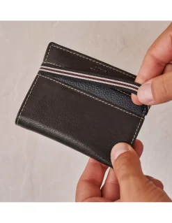 Men'S Leather Wallets^MONPIEL Wallet Billfold With Rubber Coin Purse Black