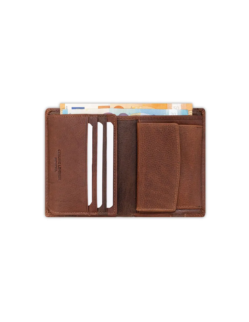 Men'S Leather Wallets^MONPIEL Wallet Billfold With Rubber Coin Purse Havana