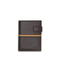 Men'S Leather Wallets^MONPIEL Wallet With Brooch And Purse Inside Color Stripes Brown