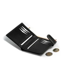 Men'S Leather Wallets^MONPIEL Wallet With Clasp And Back Purse Central Logo Black