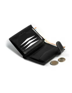 Men'S Leather Wallets^MONPIEL Wallet With Clasp And Interior Purse Central Logo Black