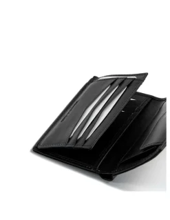 Men'S Leather Wallets^MONPIEL Wallet With Clasp And Interior Purse Central Logo Black