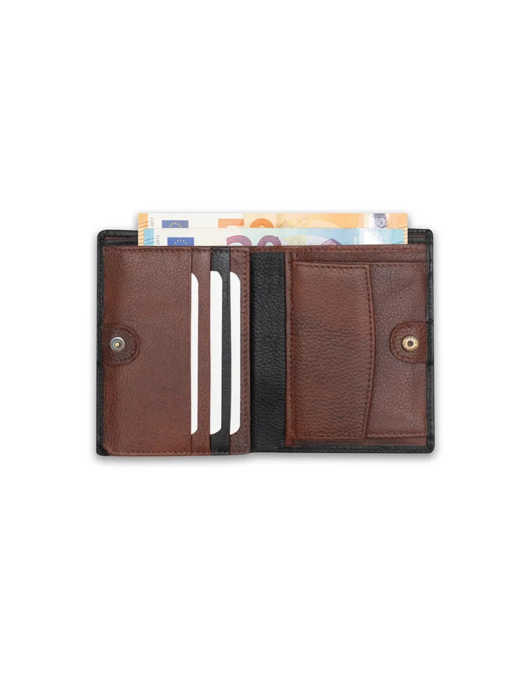 Men'S Leather Wallets^MONPIEL Wallet With Inner Loop And Stamped Purse Black