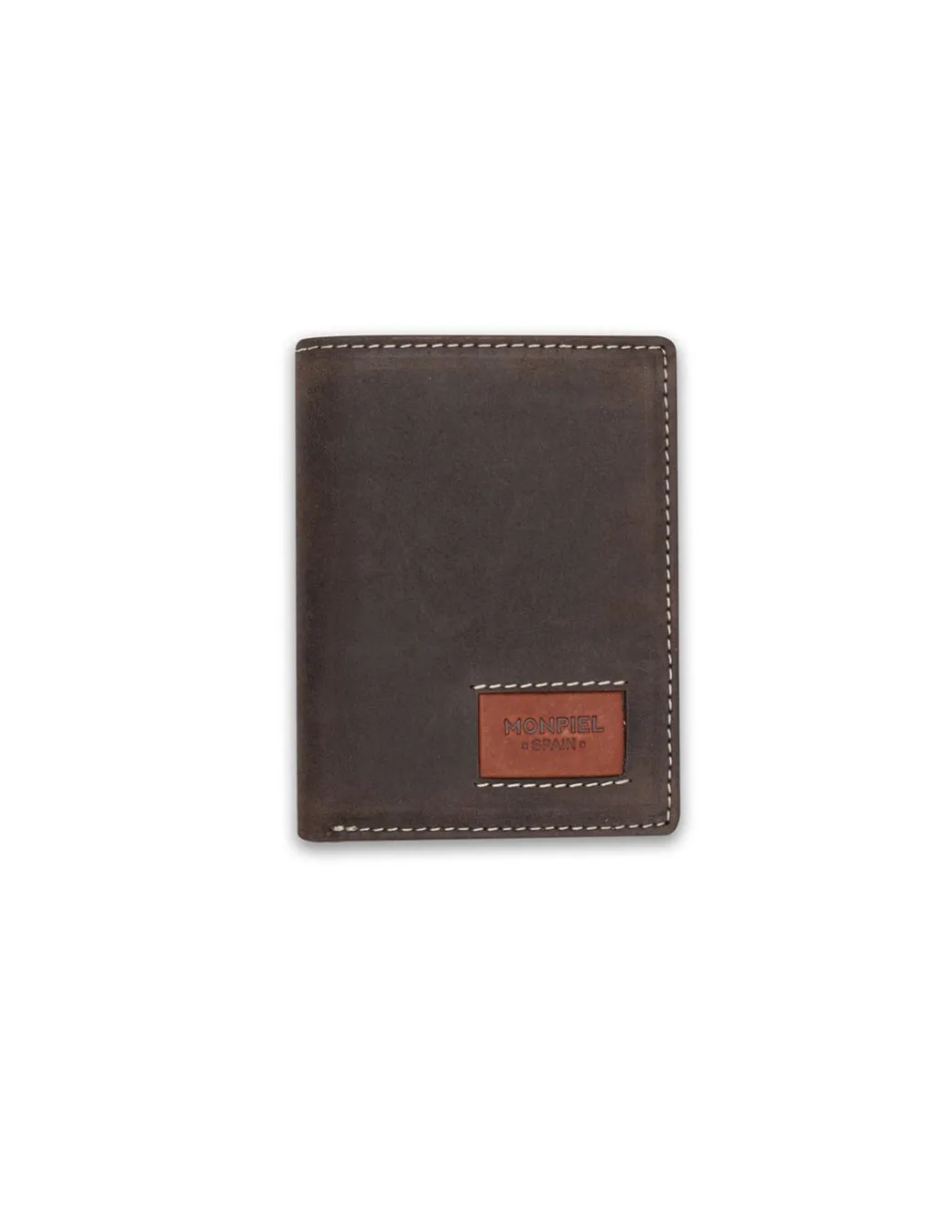 Men'S Leather Wallets^MONPIEL Wallet With Purse Inside Patch With Logo Brown