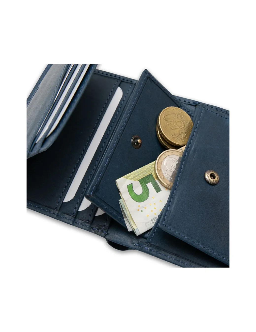 Men'S Leather Wallets^MONPIEL Wallet With Purse Inside Patch With Logo Blue