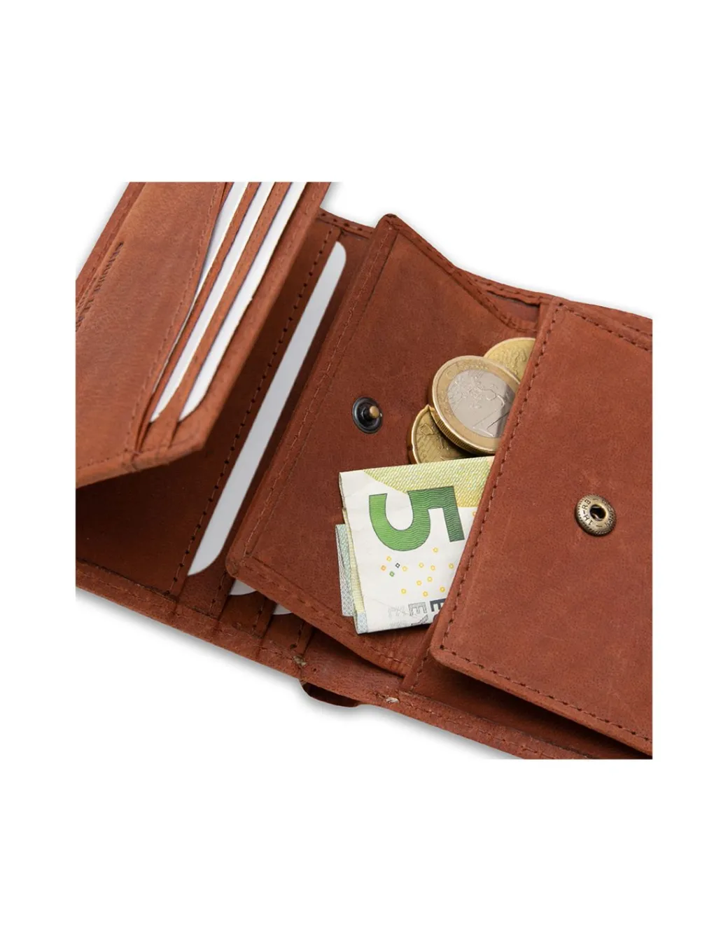 Men'S Leather Wallets^MONPIEL Wallet With Purse Inside Patch With Logo Havana