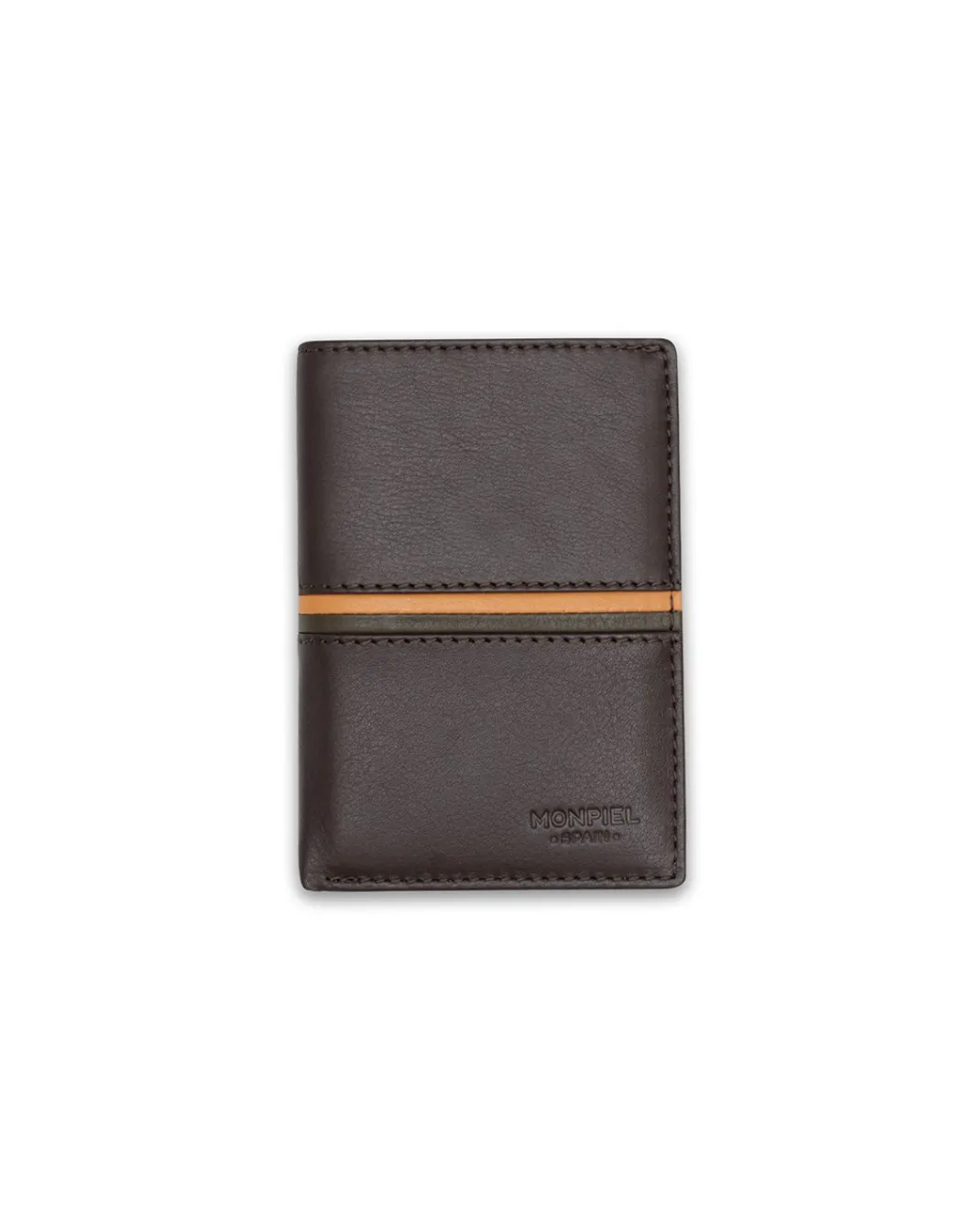 Men'S Leather Wallets^MONPIEL Wallet With Purse Inside Color Stripes Brown