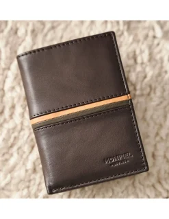 Men'S Leather Wallets^MONPIEL Wallet With Purse Inside Color Stripes Brown