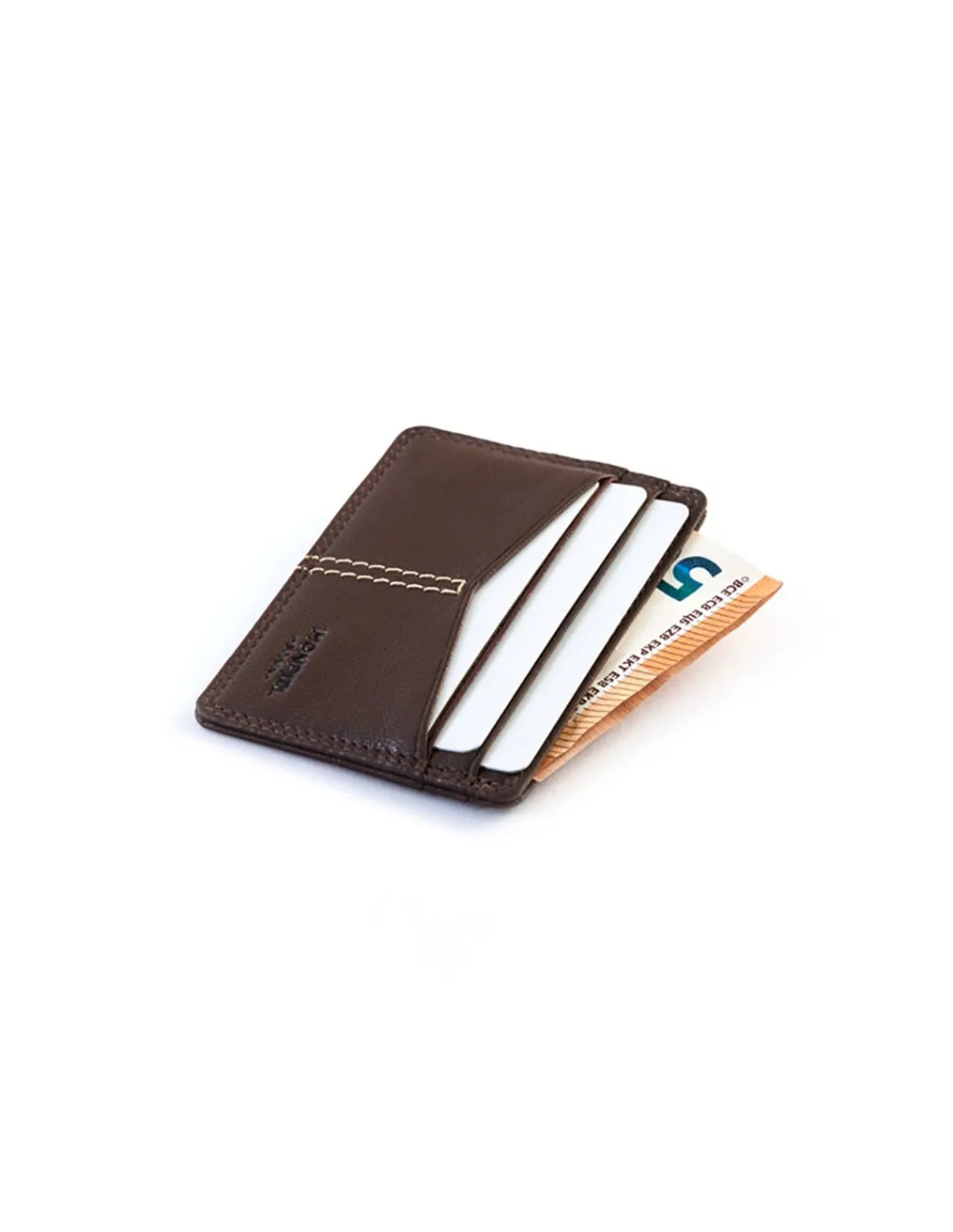 Leather Card Holders^MONPIEL Western Leather Card Holder Brown