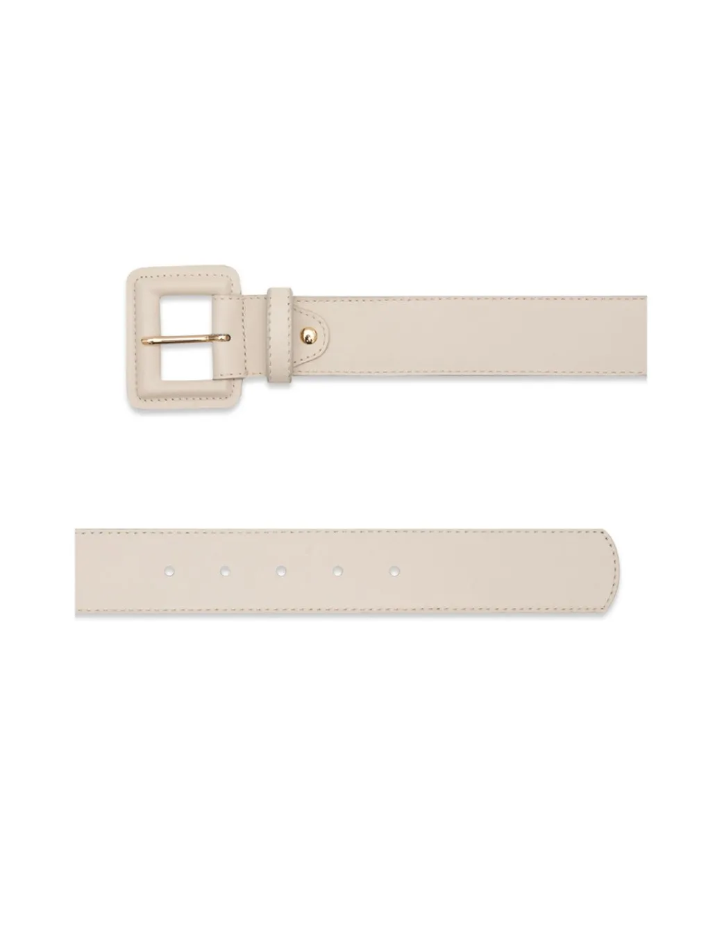 Women'S Leather Belts^MONPIEL Wide Leather Belt With Lined Buckle Beige