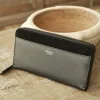 Women'S Leather Wallets^MONPIEL Woman Leather Zip Wallet Black