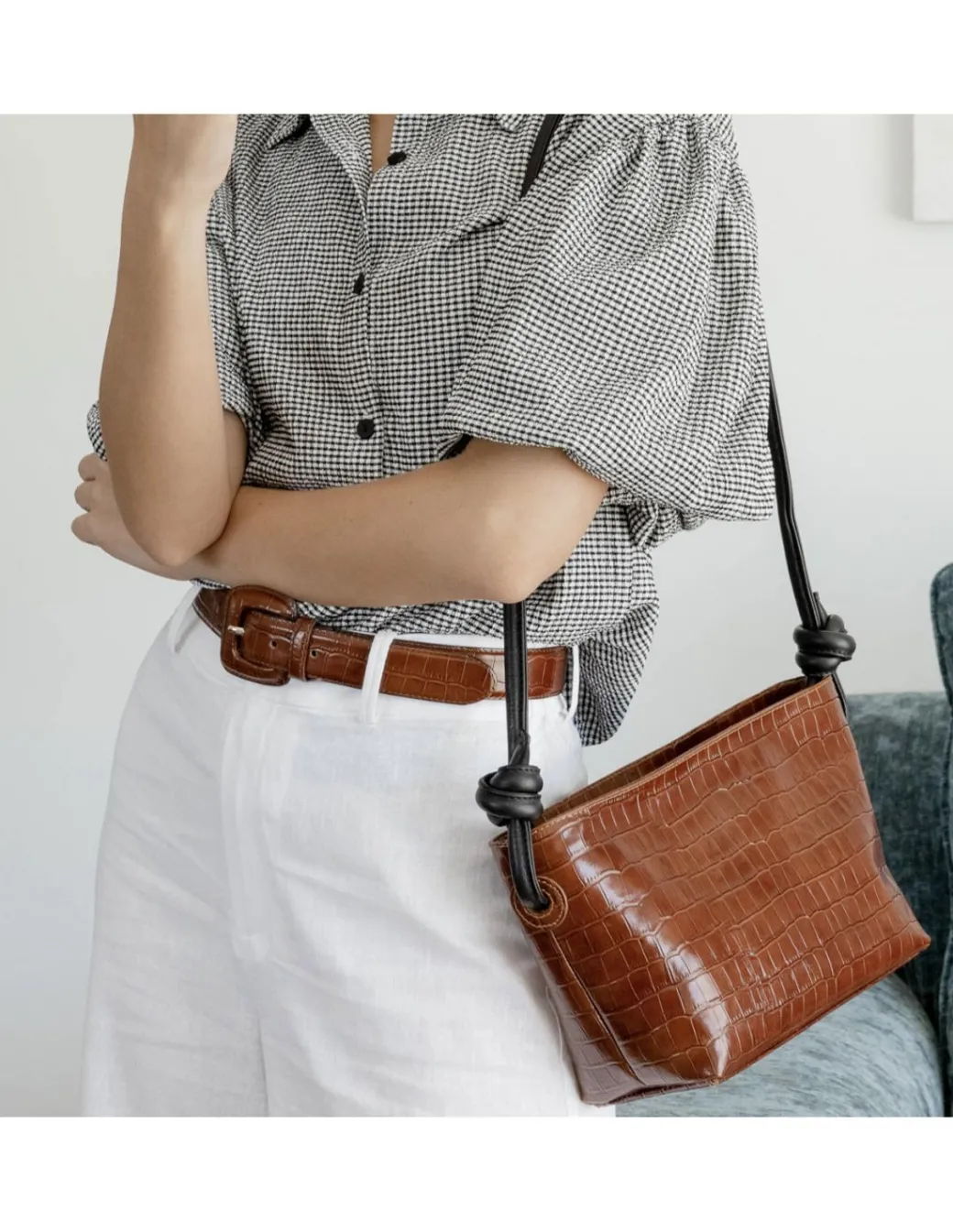 Women'S Leather Belts^MONPIEL Women'S Crocodile Lined Buckle Belt Others